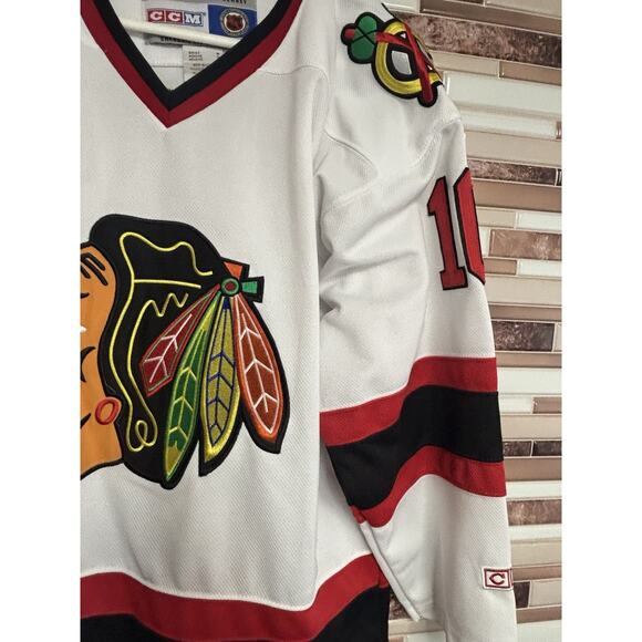 Vintage CCM NHL Chicago Blackhawks Tony Amonte 10 Jersey Mens Size M White - Picture 5 of 6